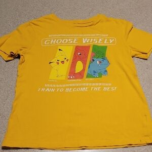 Old Navy Pokemon Theme Yellow T-shirt With Pikachu Size 10